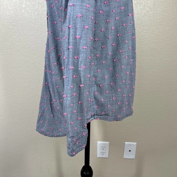 Splendid top women gray with pink swiss dot long sleeve tunic shirt size S - Picture 8 of 16